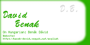 david benak business card