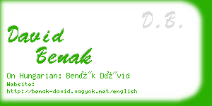david benak business card